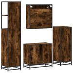 vidaXL Ensemble meubles salle de bain 4 Pièces chêne fumé bois ingénierie
