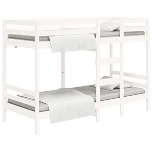 vidaXL Lit superposé sans matelas blanc 75x190 cm bois de pin massif