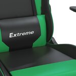 vidaXL Chaise de jeu Noir et vert Similicuir