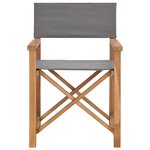 vidaXL Chaises de metteur en scène lot de 2 Bois de teck massif Gris