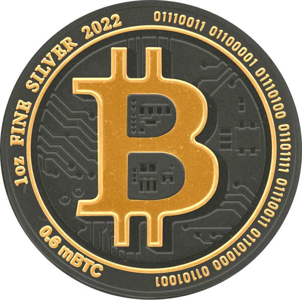 Pièce de monnaie en Argent 2 Dollars g 31.1 (1 oz) Millésime 2022 BITCOIN