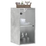 vidaXL Armoire murale avec portes en verre gris béton 35x37x68 5 cm