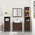 vidaXL Ensemble de meubles de salle de bain 4 Pièces chêne marron