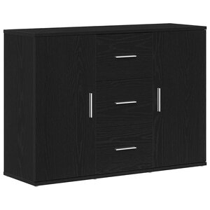 vidaXL Buffet chêne noir 91x29 5x65 cm bois d'ingénierie