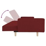 vidaXL Canapé-lit à 2 places avec deux oreillers rouge bordeaux tissu