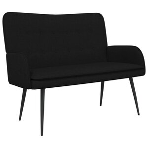 vidaXL Sofa 2 places Noir 115 x 61 x 87 cm Tissu