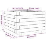 vidaXL Jardinière cire marron 40x40x26 5 cm bois de pin massif
