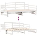 vidaXL Lit de jour avec gigogne et tiroirs sans matelas blanc 90x200cm