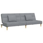 vidaXL Canapé-lit à 2 places avec repose-pied gris clair tissu