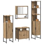 vidaXL Ensemble de mobilier de salle de bain 4 Pièces chêne artisanal
