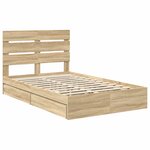 vidaXL Lit de Rangement Chêne Sonoma 135 x 190 cm Bois d'ingénierie