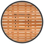 vidaXL Table à dîner de jardin Noir Ø 70 cm Résine tressée et acacia