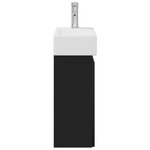 vidaXL Meuble de salle de bain avec robinet Noir 45 5 x 22 5 x 84 cm