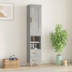 Vidaxl buffet haut gris béton 35x34x180 cm bois d'ingénierie
