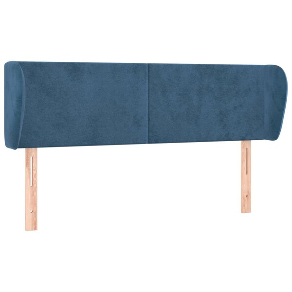 vidaXL Tête de lit avec oreilles Bleu foncé 147x23x78/88 cm Velours