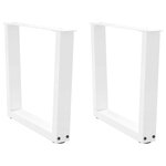 vidaXL Pieds de table basse en forme de V  2 pièces  blanc  50 x (42-43 3) cm  acier