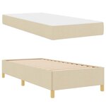 vidaXL Cadre de lit avec matelas Crème 100 x 200 cm tissu