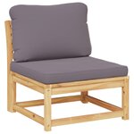 vidaXL Salon de jardin avec coussins 7 Pièces bois massif d'acacia