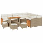 vidaXL Ensemble de canapé de jardin 13 Pièces Beige et crème polyrotin