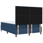 vidaXL Lit à ressorts avec matelas Bleu 140 x 200 cm tissu
