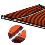 vidaXL Auvent manuel rétractable avec LED 350x250 cm Orange et marron