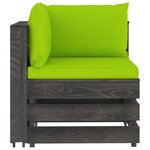 vidaXL Canapé d'angle sectionnel avec coussins Bois imprégné de gris