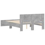 vidaXL Cadre de lit avec tête de lit gris béton 135x190 cm