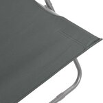vidaXL Chaises de plage pliables lot de 2 Acier et tissu oxford Gris
