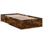vidaXL Cadre de lit avec tiroirs sans matelas chêne fumé 90x190 cm