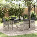 vidaXL Ensemble de salle à manger pour jardin 5 Pièces Gris clair