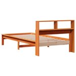 vidaXL Lit bibliothèque sans matelas cire marron 100x200 cm pin massif