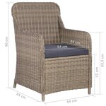 vidaXL Ensemble à Manger de jardin 11Pièces poly rotin et bois solide
