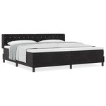 vidaXL Lit à ressorts avec matelas noir 100x200 cm en velours Noir