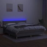 vidaXL Sommier à lattes de lit et matelas et LED Gris clair 180x200 cm
