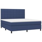 vidaXL Sommier à lattes de lit et matelas et LED Bleu 160x200 cm Tissu