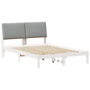 vidaXL Cadre de lit avec tête de lit Blanc et gris clair 150 x 200 cm
