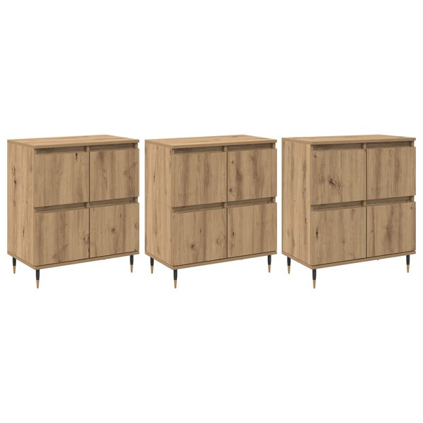 vidaXL Armoire de rangement 3 Pièces Chêne artisanal 60 x 35 x 70 cm