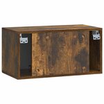vidaXL Meuble TV mural Chêne fumé 59 5 x 31 x 30 cm Bois d'ingénierie
