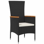 vidaXL Ensemble de salle à manger pour jardin 9 Pièces Noir Poly rotin