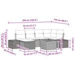 vidaXL Ensemble de canapé de jardin 7 pièces avec coussins Noir Rotin en poly rotin
