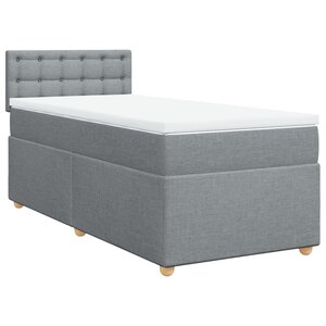 vidaXL Sommier à lattes de lit avec matelas Gris clair 100x200cm Tissu