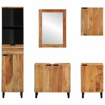 vidaXL Ensemble de mobilier de salle de bain avec tiroir 5 Pièces Marron
