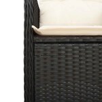 vidaXL Ensemble de bistro de jardin 11 Pièces coussins noir poly rotin