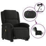 vidaXL Fauteuil inclinable de massage électrique Noir Tissu