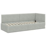 vidaXL Cadre de lit d'angle avec matelas 2 Pièces Gris clair Velours