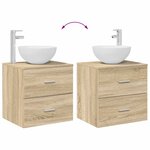 vidaXL Vanité de lavabo mural Chêne Sonoma 49 5 x 41 x 64 5 cm