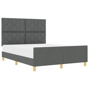 vidaXL Cadre de lit avec tête de lit Gris foncé 160 x 200 cm tissu