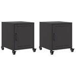 vidaXL Tables de chevet 2 Pièces noir 36x39x43 5 cm acier