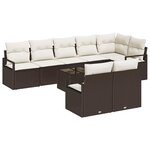 vidaXL Ensemble de canapé de jardin 9 Pièces Marron Poly rotin