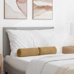 vidaXL Coussins d'accent 2 Pièces Marron Ø 15 x 40 cm